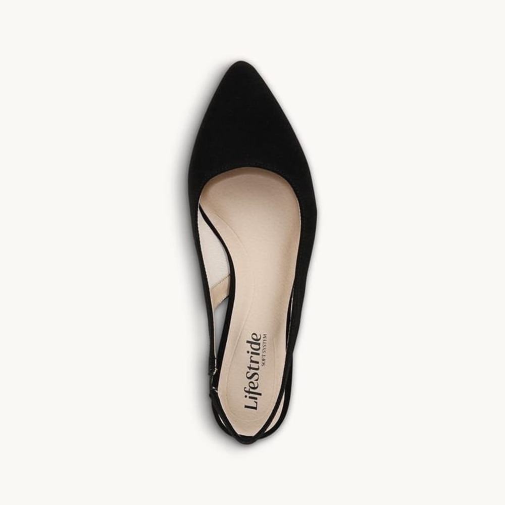 LifeStride Annalise Black Micron Slingback Pump Heels 9.5W Wide Width - Picture 9 of 11